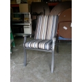 Patio Set, 6 Chairs w Cushions, Glass Table approx 60 x 30 in.